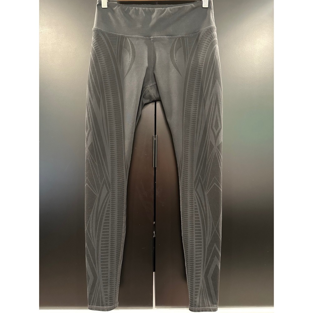 Alo Yoga Women Black Tribal Geometric Print Athletic Leggings Size Small